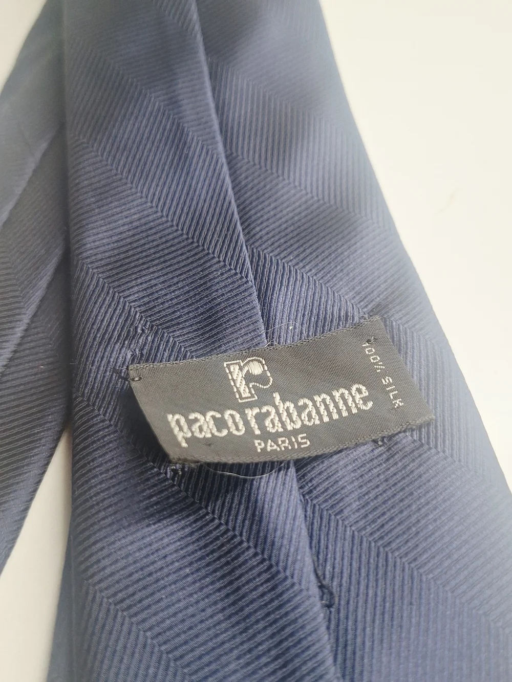 Paco Rabanne Navy Chevron All Silk Necktie